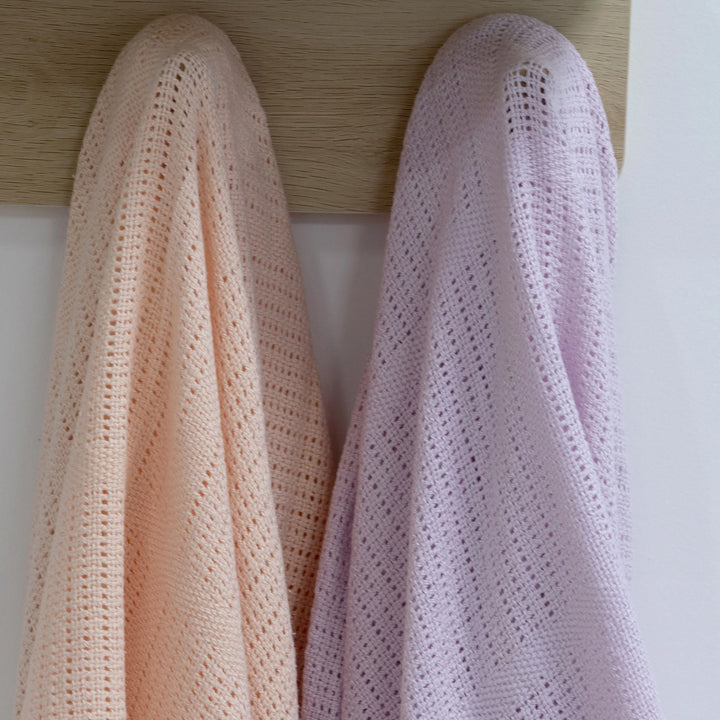 Bubba Blue Nordic 2pk Cellular Blanket Peach/Lilac