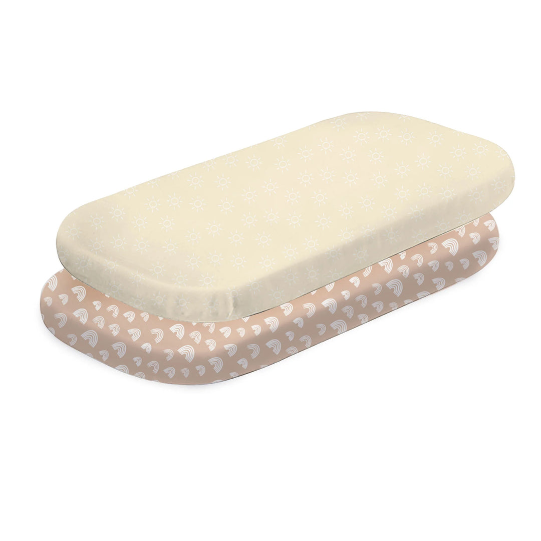 Bubba Blue Nordic 2pk Jersey Co-sleeper Fitted Sheets Vanilla/Latte