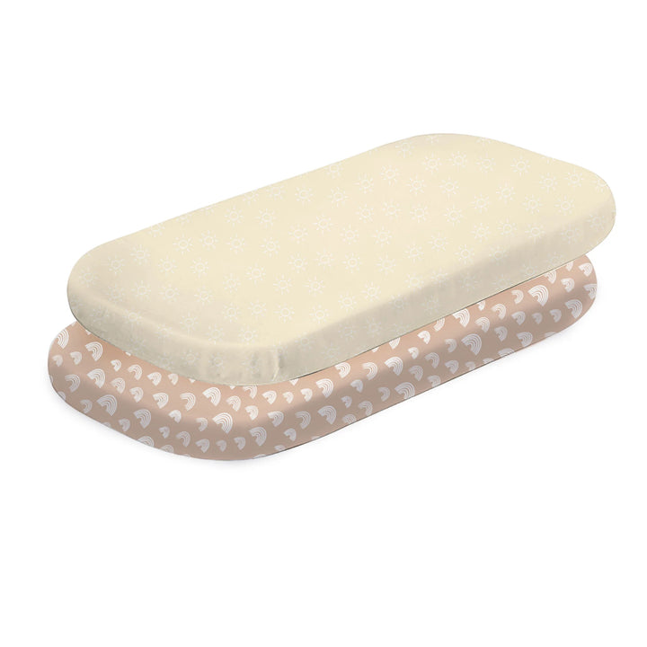 Bubba Blue Nordic 2pk Jersey Co-sleeper Fitted Sheets Vanilla/Latte