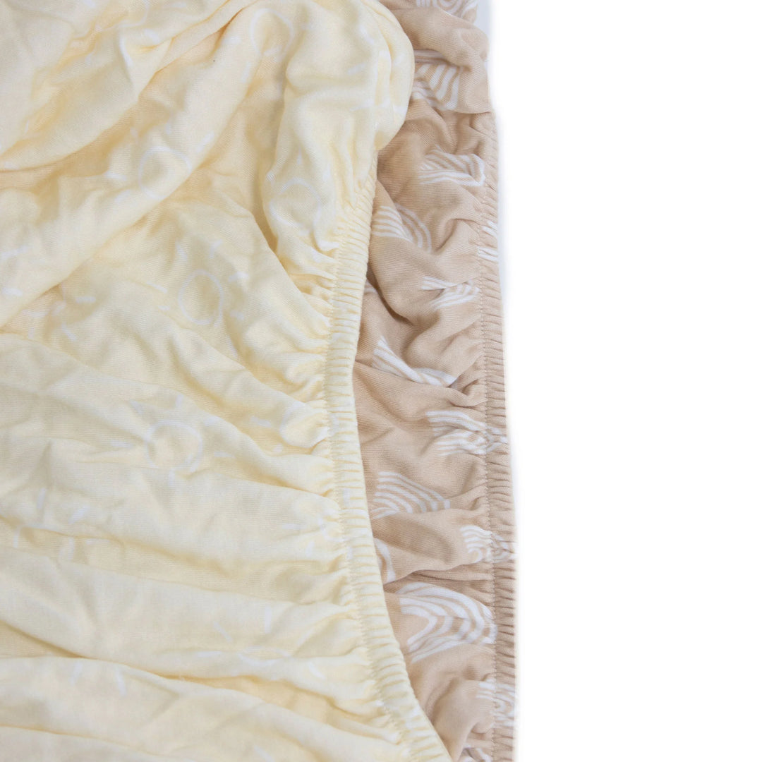 Bubba Blue Nordic 2pk Jersey Co-sleeper Fitted Sheets Vanilla/Latte
