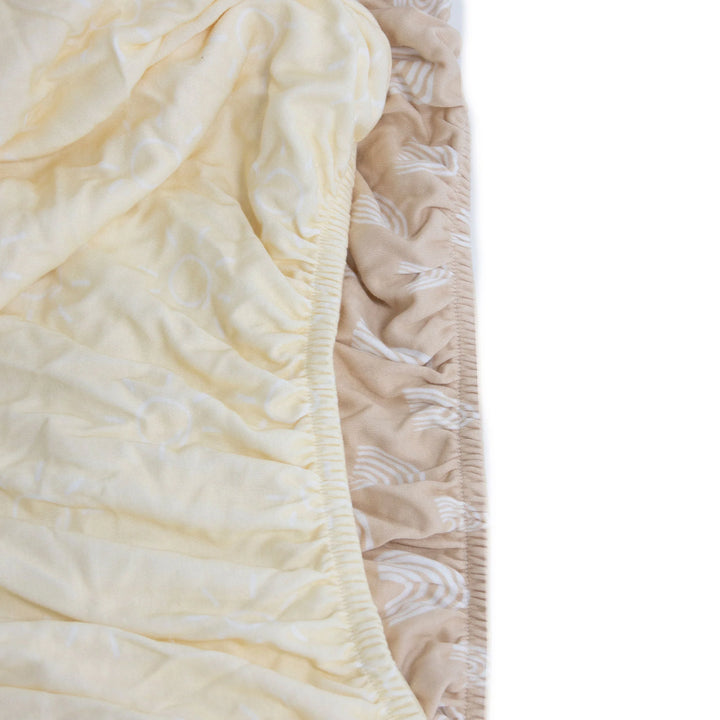 Bubba Blue Nordic 2pk Jersey Co-sleeper Fitted Sheets Vanilla/Latte