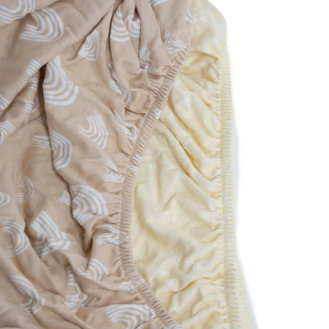 Bubba Blue Nordic 2pk Jersey Cot Fitted Sheets Vanilla/Latte