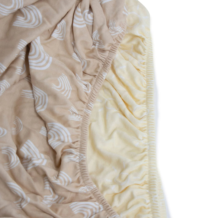Bubba Blue Nordic 2pk Jersey Cot Fitted Sheets Vanilla/Latte