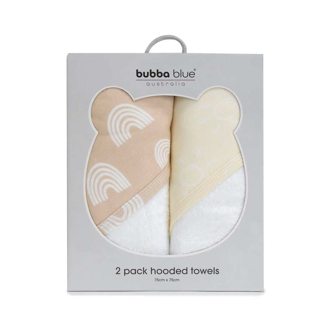 Bubba Blue Nordic 2pk Hooded Towel Vanilla/Latt