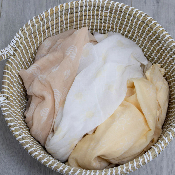 Bubba Blue Nordic 3pk Muslin Wraps - Vanilla/Latte