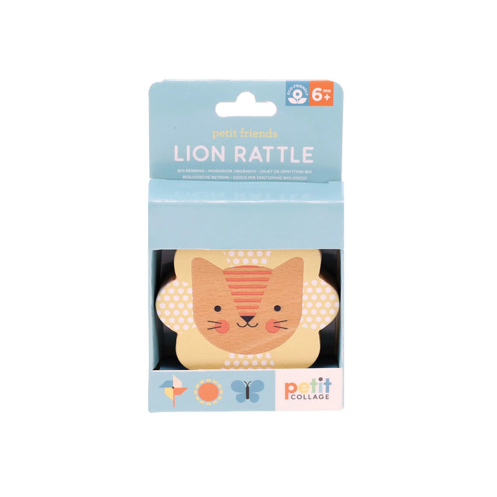 Petit Collage Lion Rattle Multi-Coloured