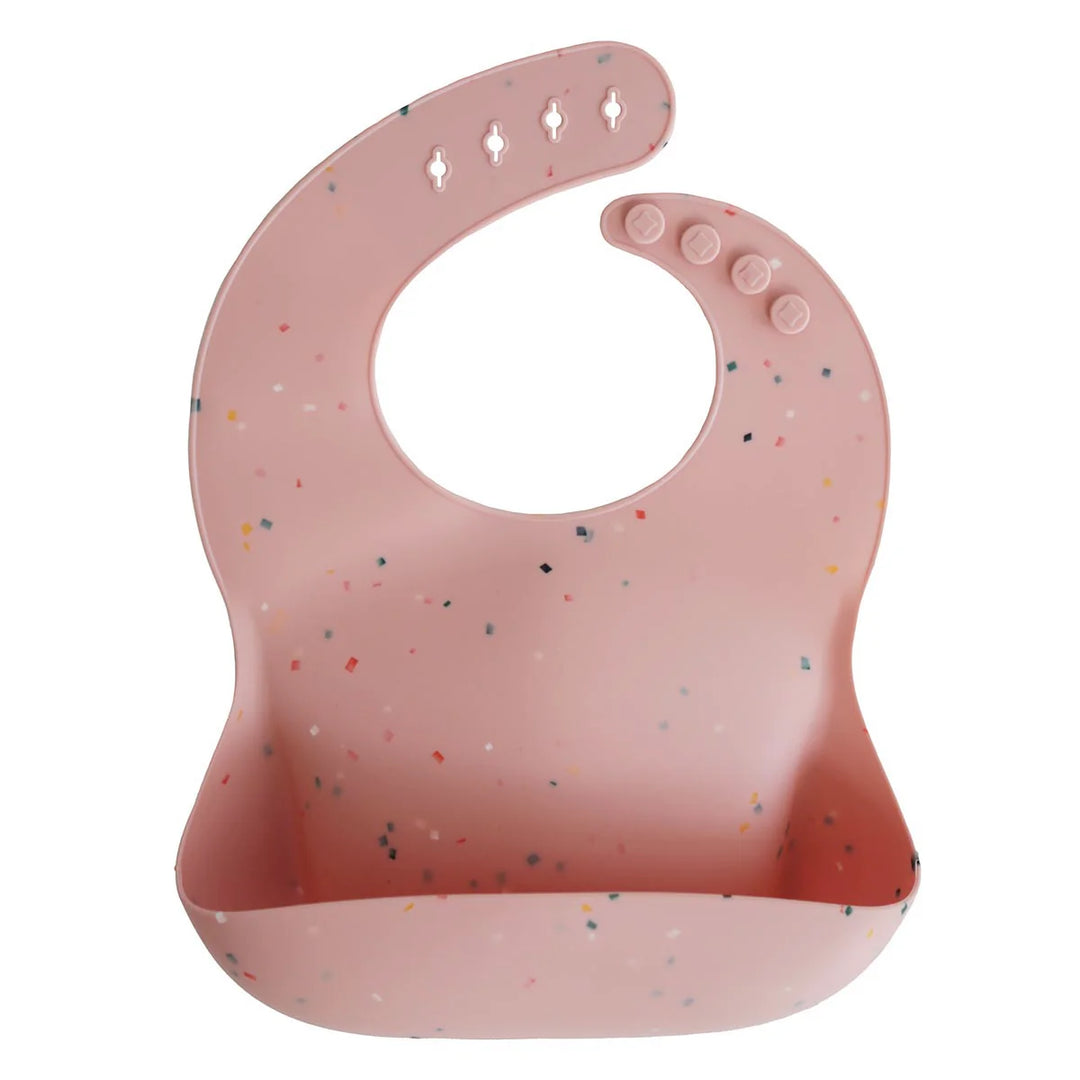 Mushie Silicone Bib PINK CONFETTI