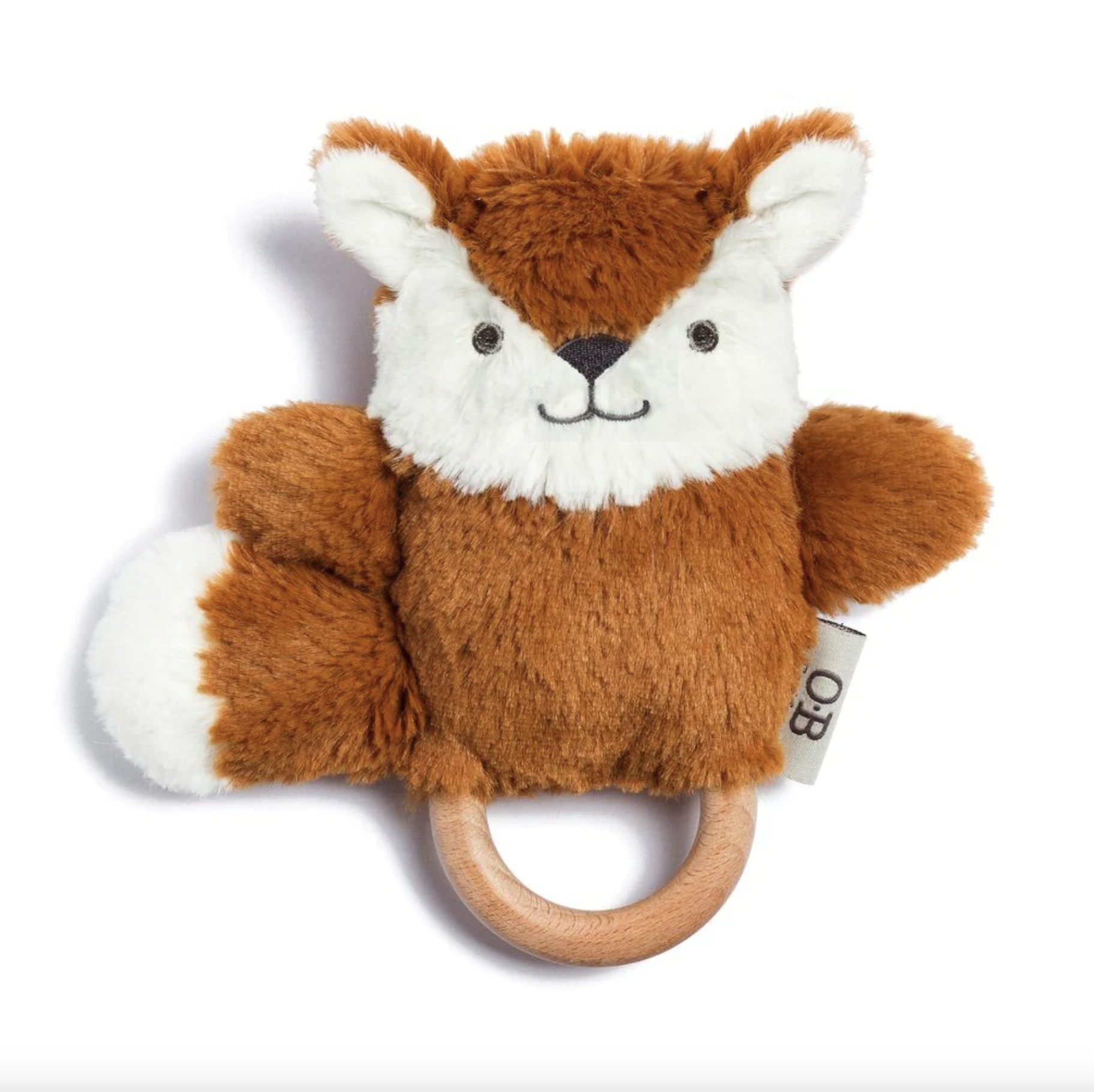 OB Designs Wooden Teether | Baby Rattle & Teething Ring Frankie Fox ...