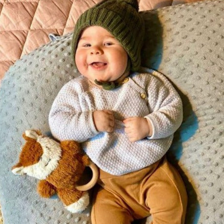 OB Designs Wooden Teether | Baby Rattle & Teething Ring Frankie Fox