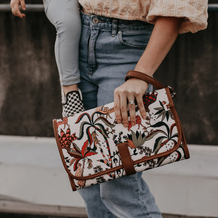 OiOi Change Mat Clutch - Jungle Cream/Tan