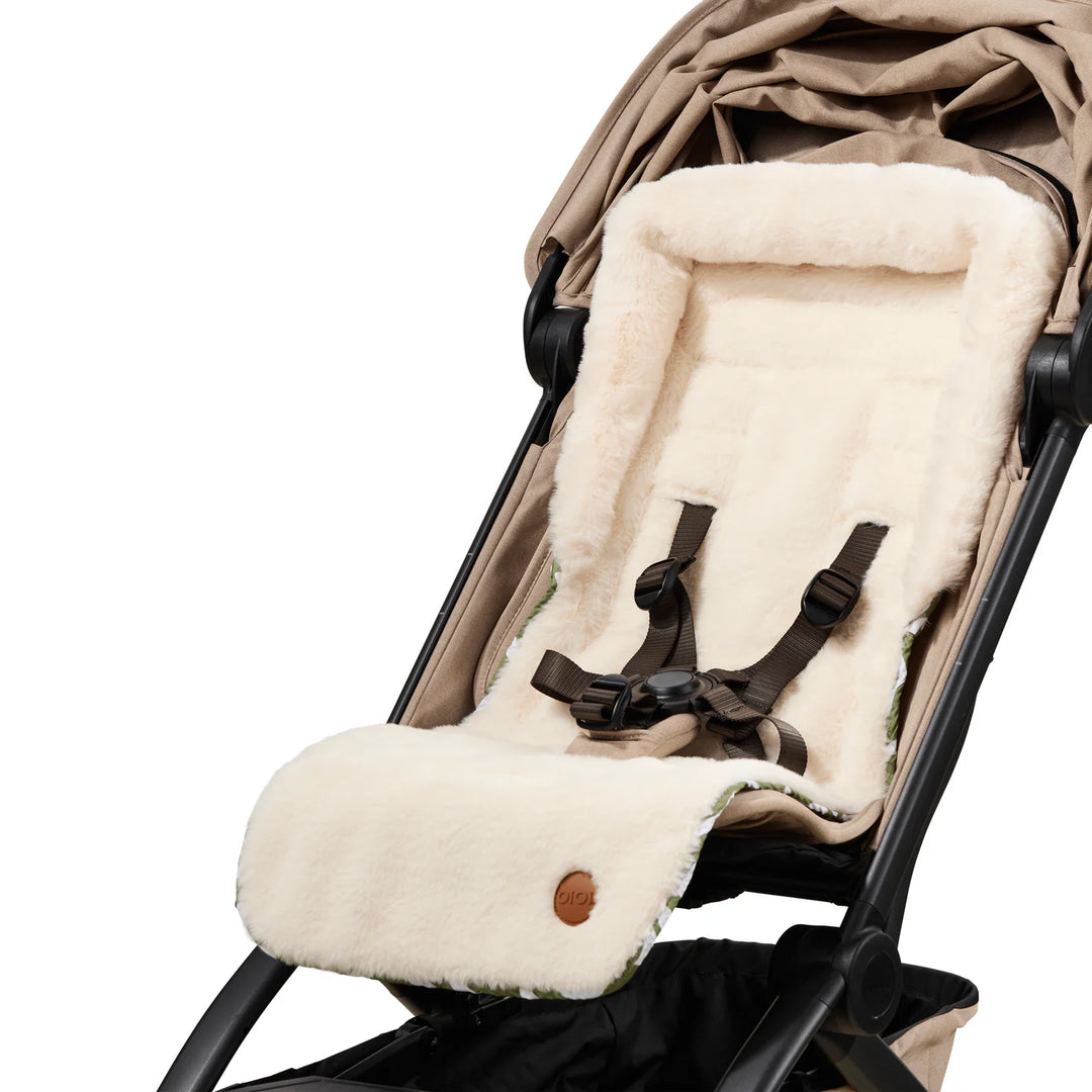 OiOi Cozy Fleece Pram Liner - Green Squiggle