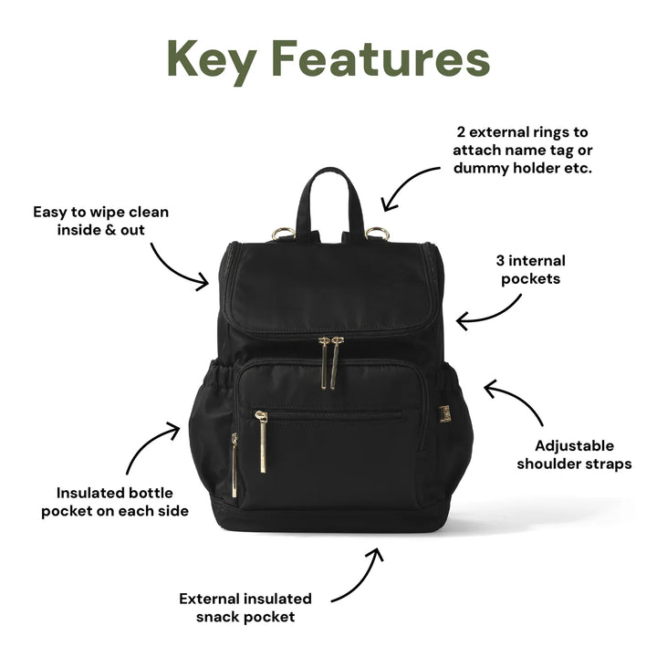 OiOi Signature Mini Backpack 2.0 - Black Nylon