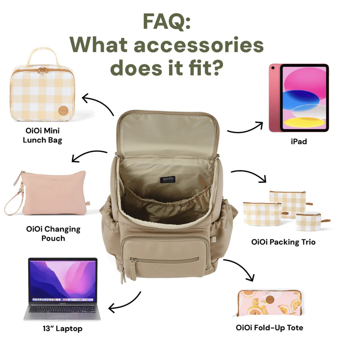 OiOi Signature Mini Backpack 2.0 - Oat Vegan Leather