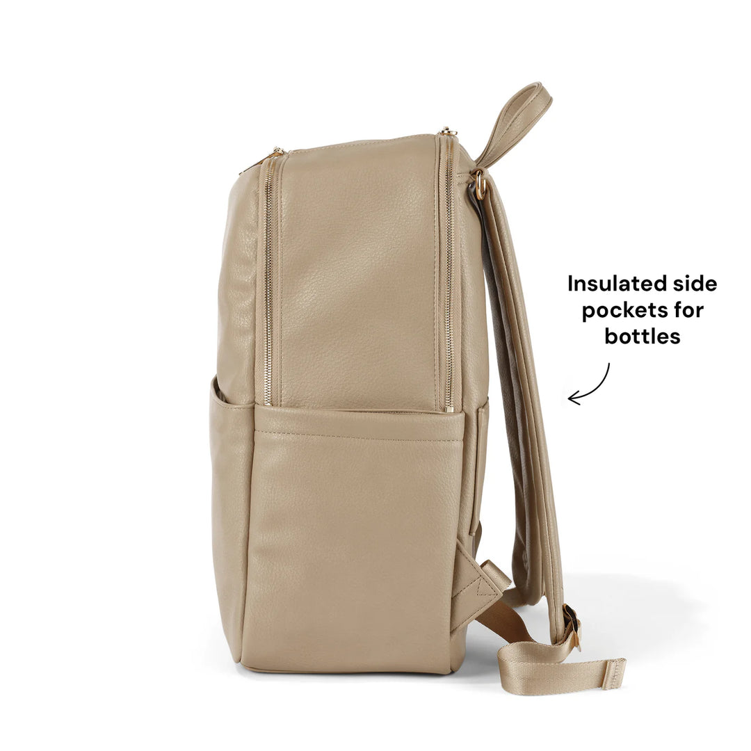 OiOi Multitasker Nappy Backpack - Oat Vegan Leather
