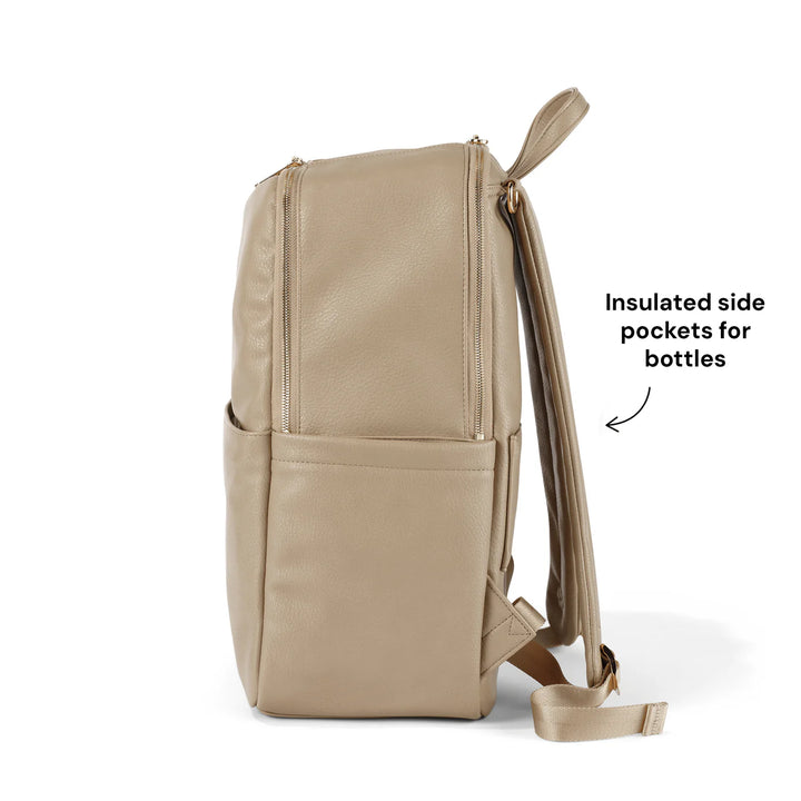 OiOi Multitasker Nappy Backpack - Oat Vegan Leather