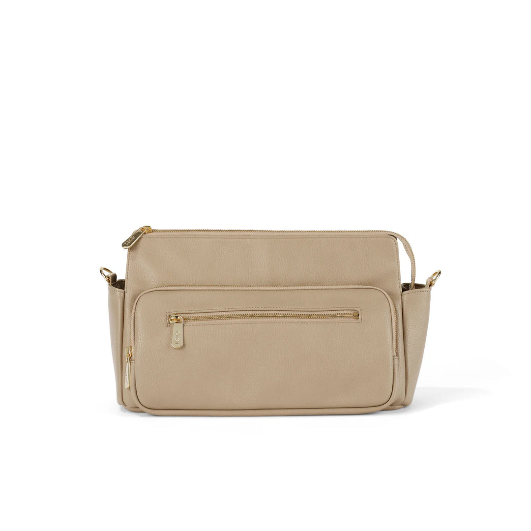 OiOi Multitasker Pram Caddy 2.0 - Oat Vegan Leather