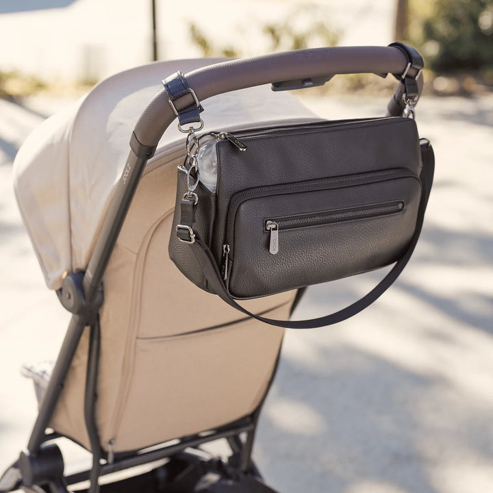 OiOi Multitasker Pram Caddy - Black Vegan Leather