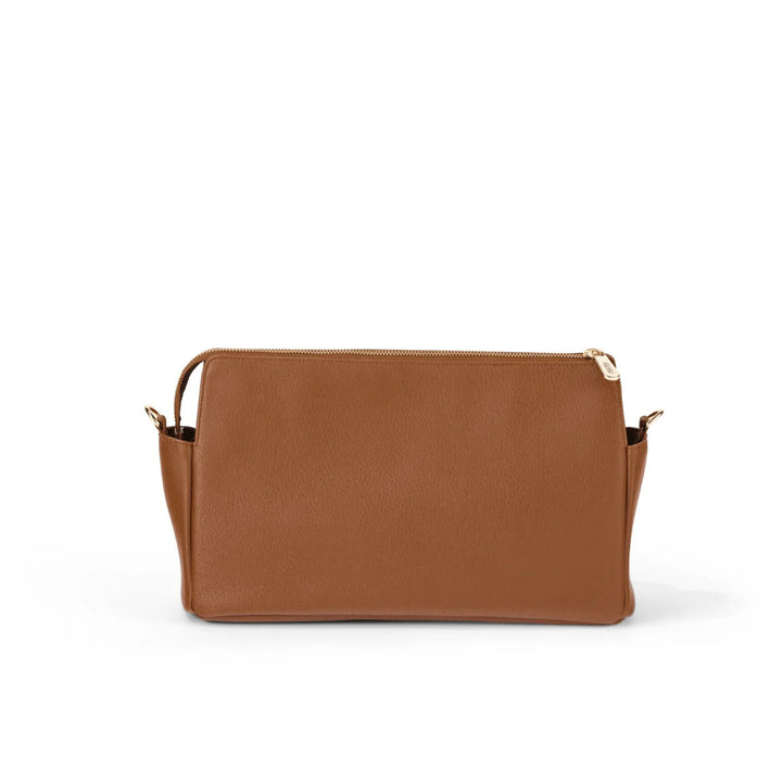 OiOi Multitasker Pram Caddy 2.0 - Chestnut Brown Vegan Leather