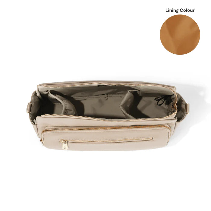 OiOi Multitasker Pram Caddy - Oat Vegan Leather
