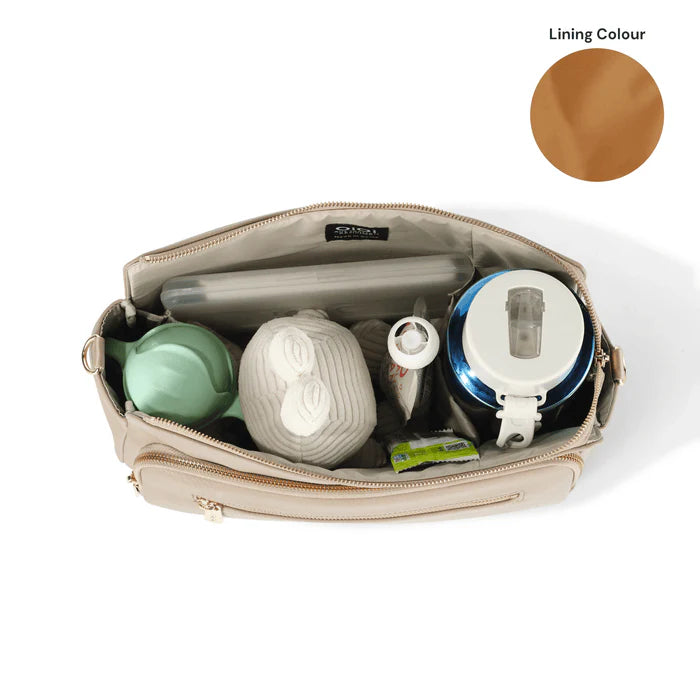 OiOi Multitasker Pram Caddy - Oat Vegan Leather