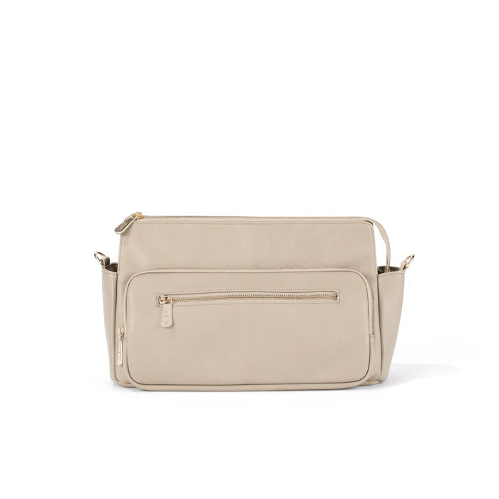 OiOi Multitasker Pram Caddy - Oat Vegan Leather
