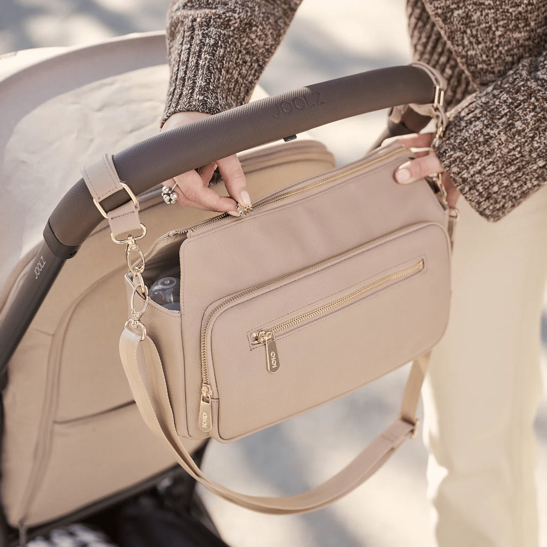 OiOi Multitasker Pram Caddy 2.0 - Oat Vegan Leather