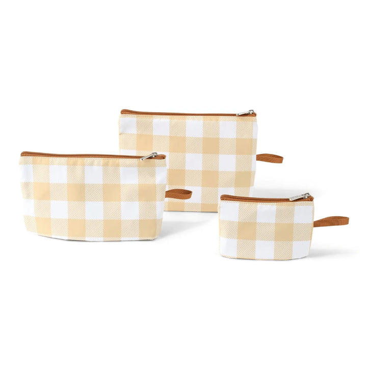 OiOi Packing Pouch Trio - Gingham Beige