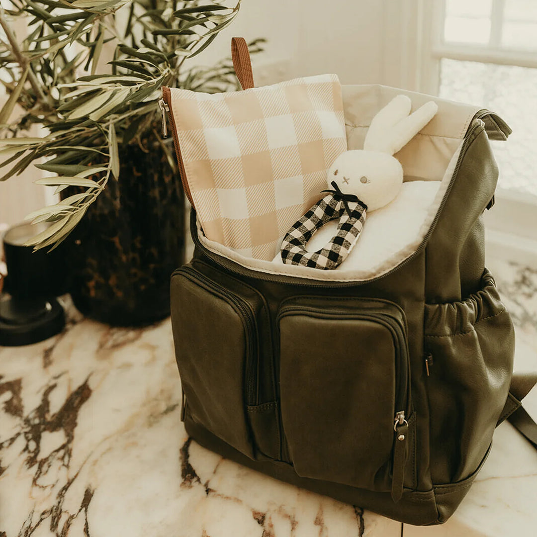 OiOi Packing Pouch Trio - Gingham Beige