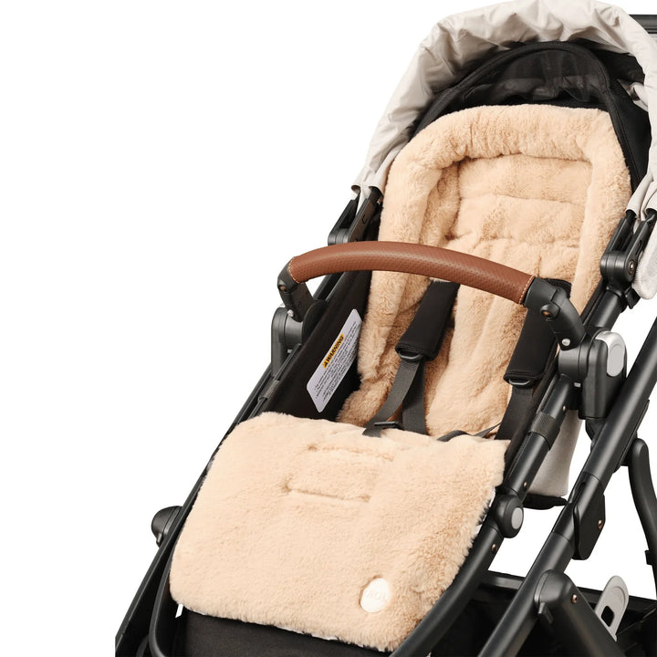 OiOi Cozy Fleece Pram Liner - Houndstooth/Faux Fur