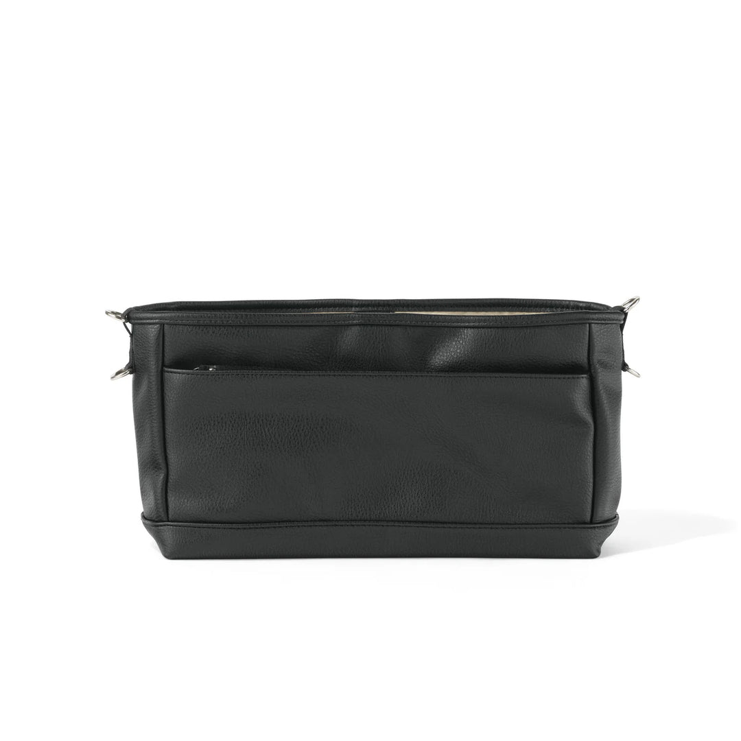 OiOi Signature Pram Caddy - Black Dimple Vegan Leather