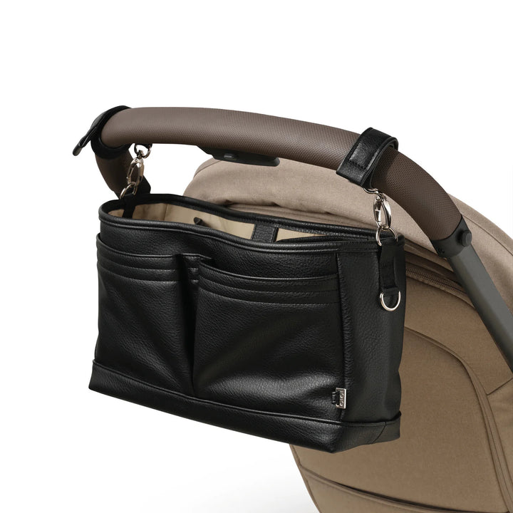 OiOi Signature Pram Caddy - Black Dimple Vegan Leather