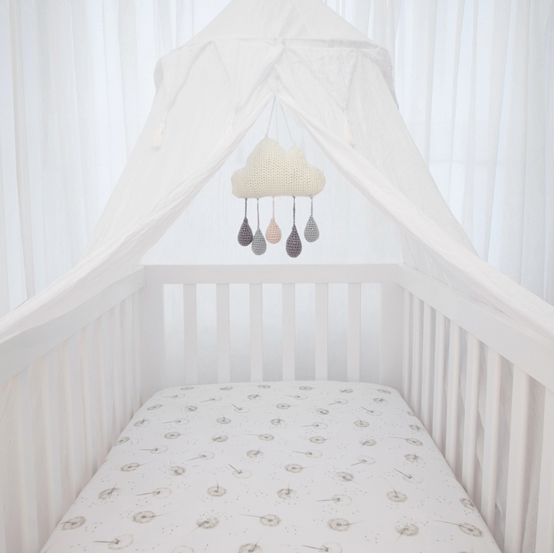 ORGANIC MUSLIN 2-PACK COT FITTED SHEETS DANDELION GREY