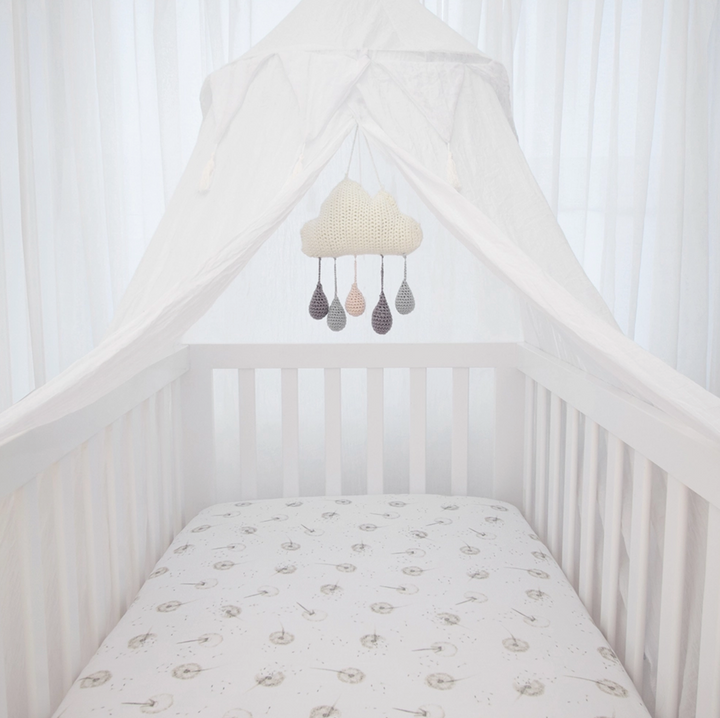 ORGANIC MUSLIN 2-PACK COT FITTED SHEETS DANDELION GREY
