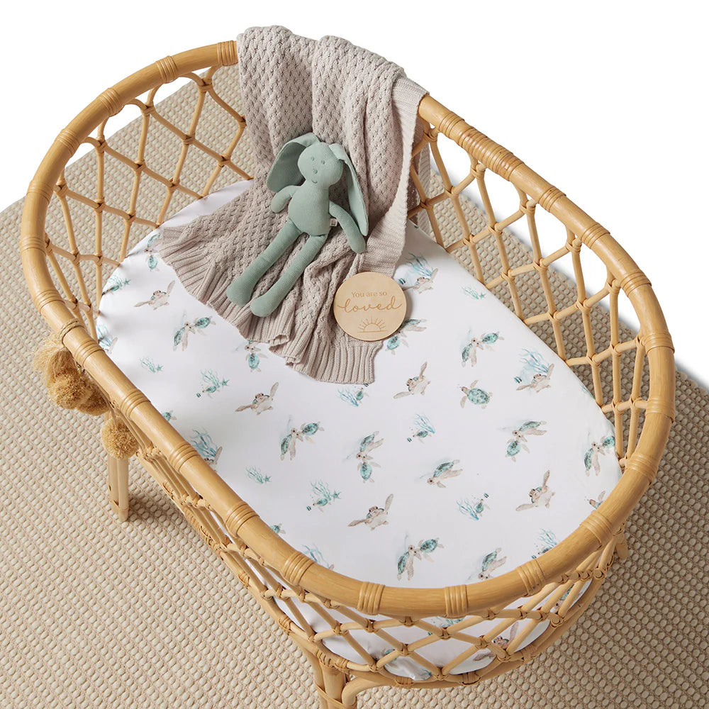 Bassinet Sheet / Change Pad Cover Turtle