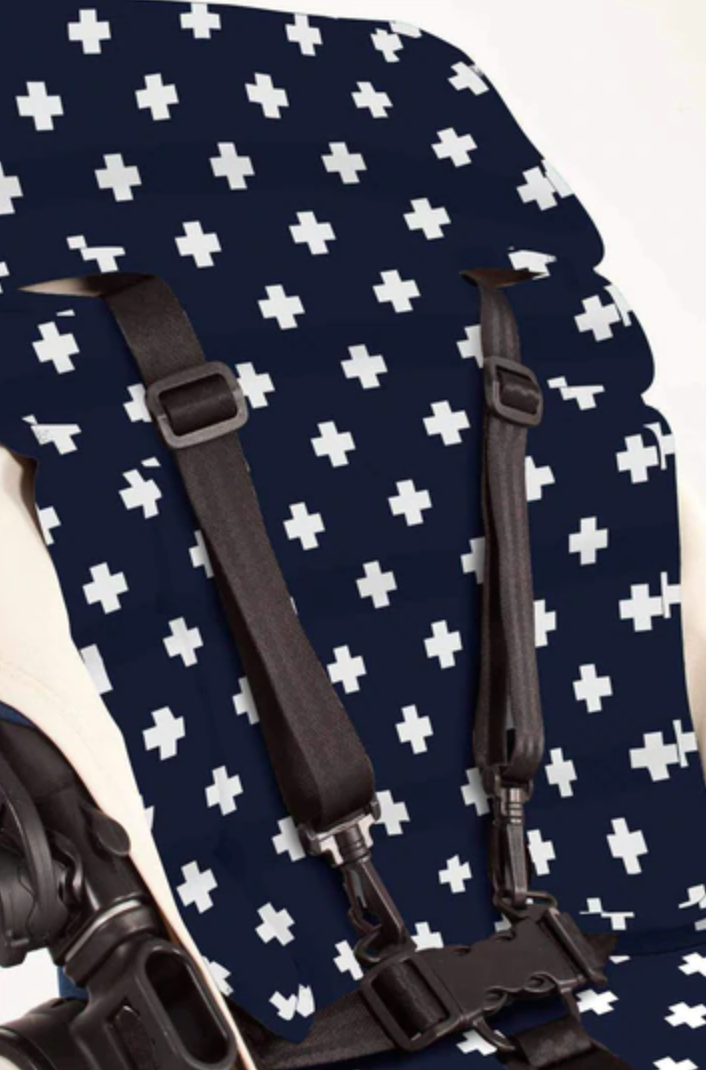 Outlookbaby Pram Liner - Navy Crosses