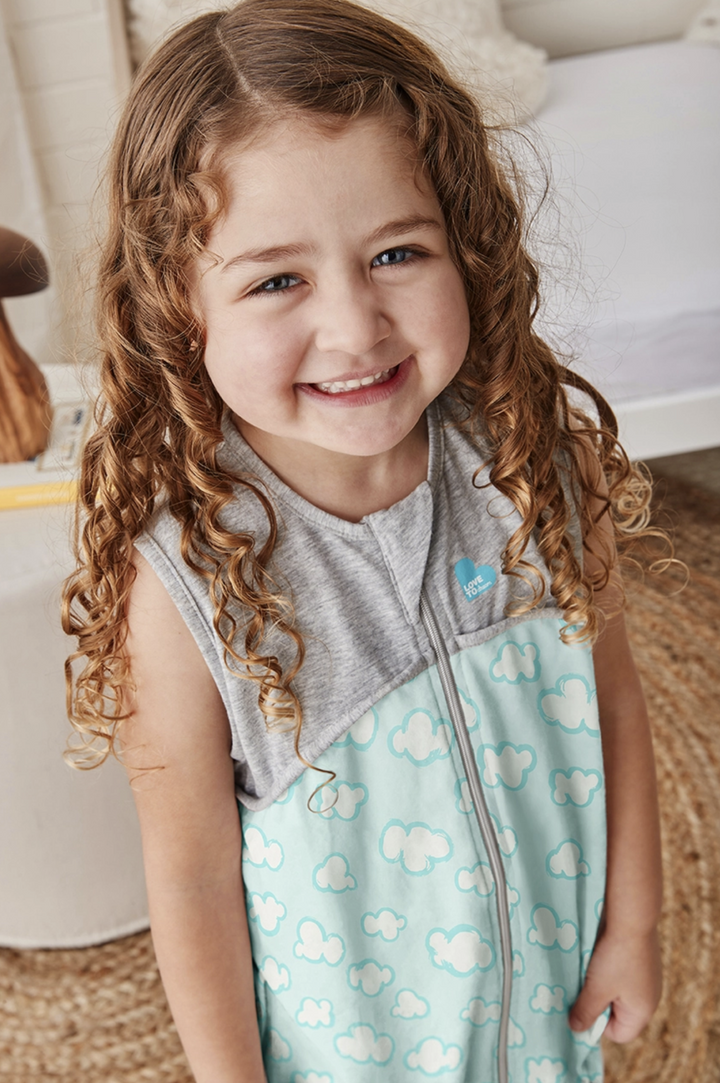 Organic Sleep Bag Lite 0.2 TOG-Turquoise Clouds