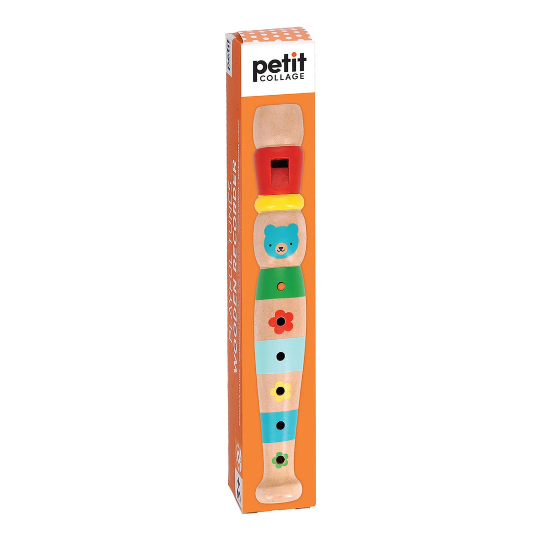Petit Collage Playful Tunes Wooden Recorder (Multi-Coloured)