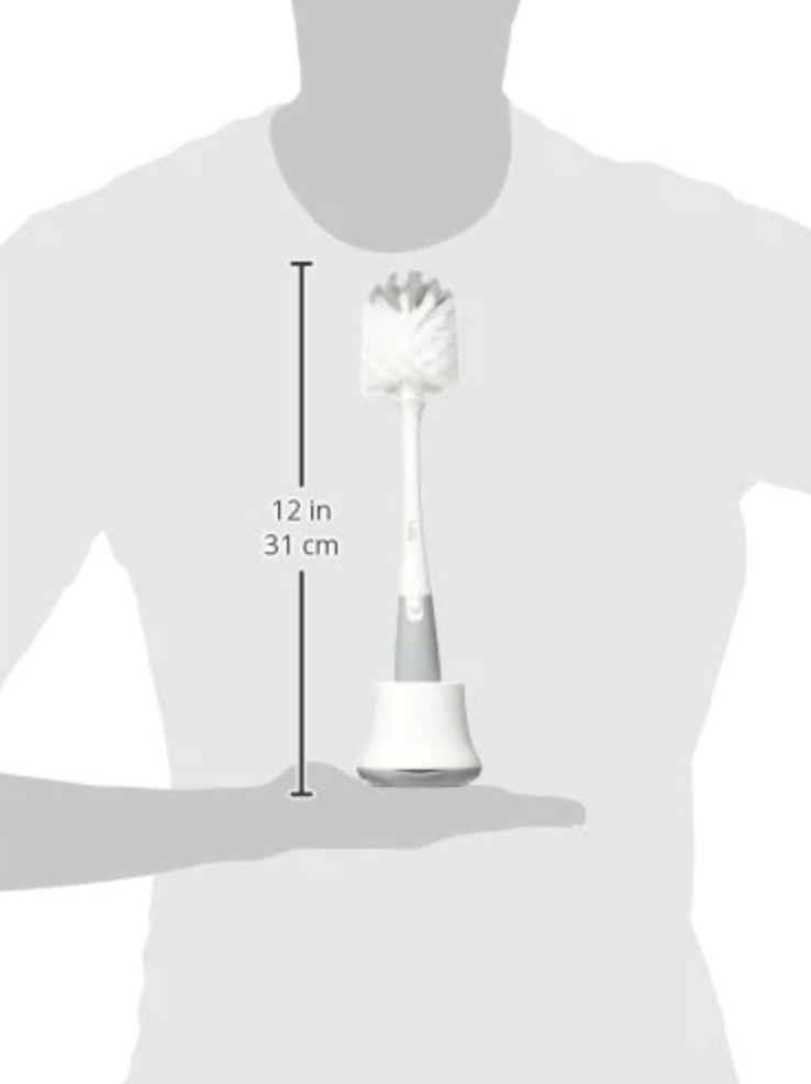 OXO Tot Bottle Brush with Detail Cleaner & Stand - Grey