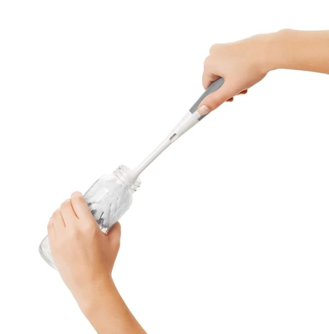 OXO Tot Bottle Brush with Detail Cleaner & Stand - Grey