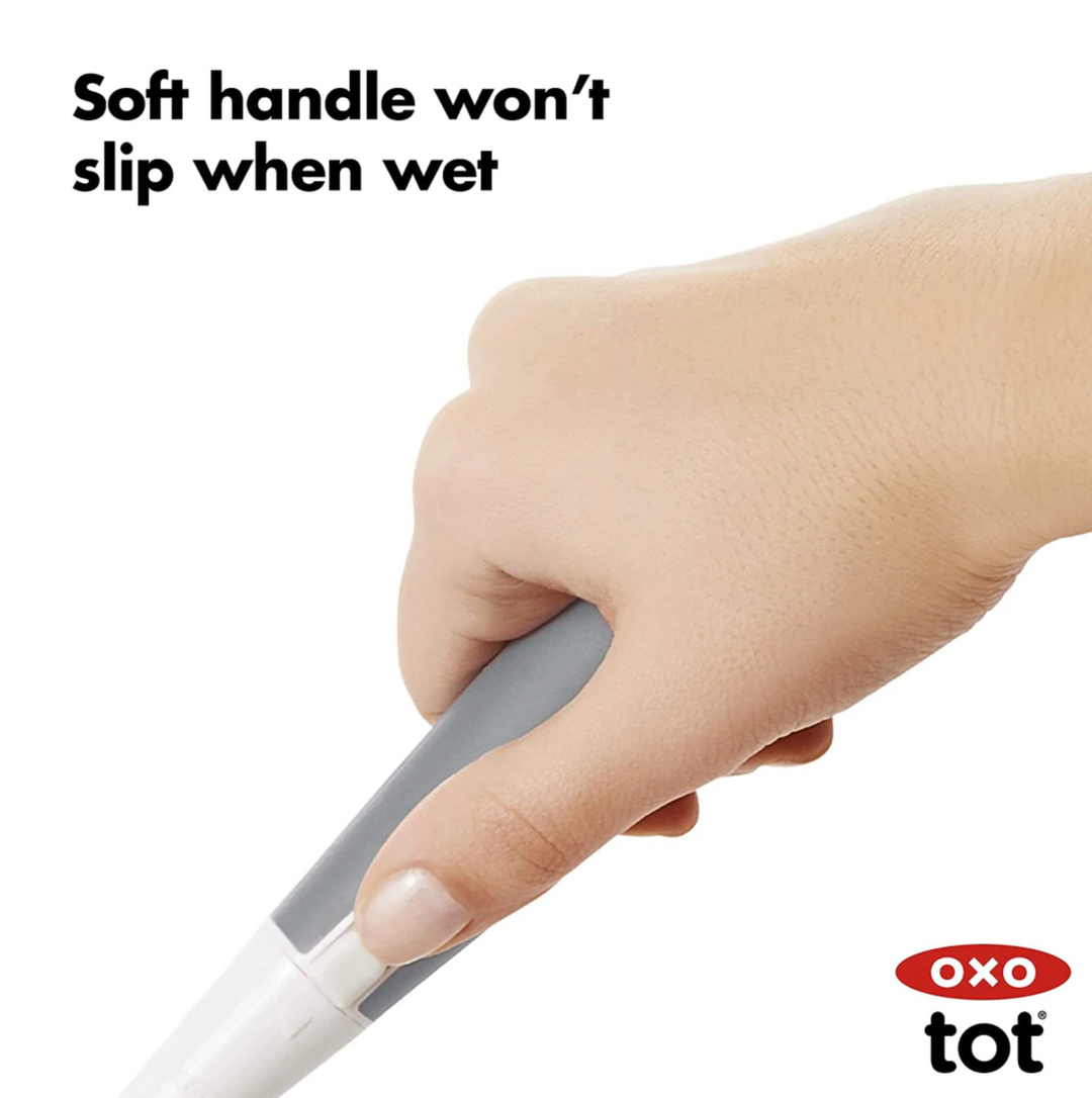 OXO Tot Bottle Brush with Detail Cleaner & Stand - Grey