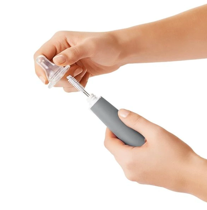 OXO Tot Bottle Brush with Detail Cleaner & Stand - Grey