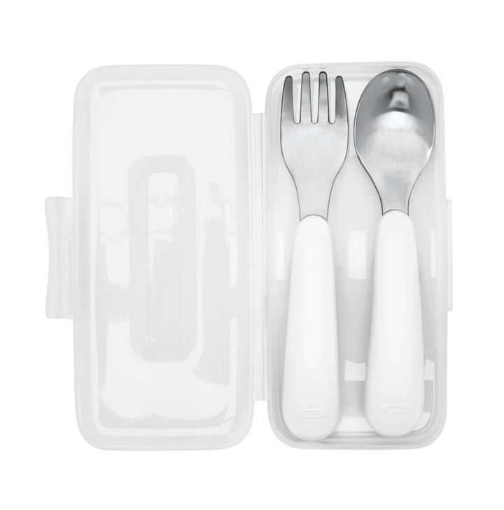 OXO Tot On the Go Fork And Spoon Set-Grey