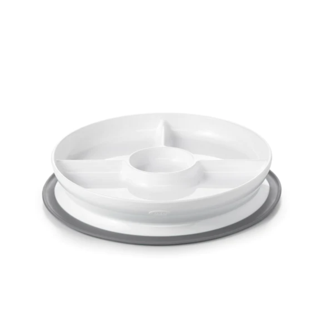 OXO TOT STICK & STAY DIVIDED PLATE Grey