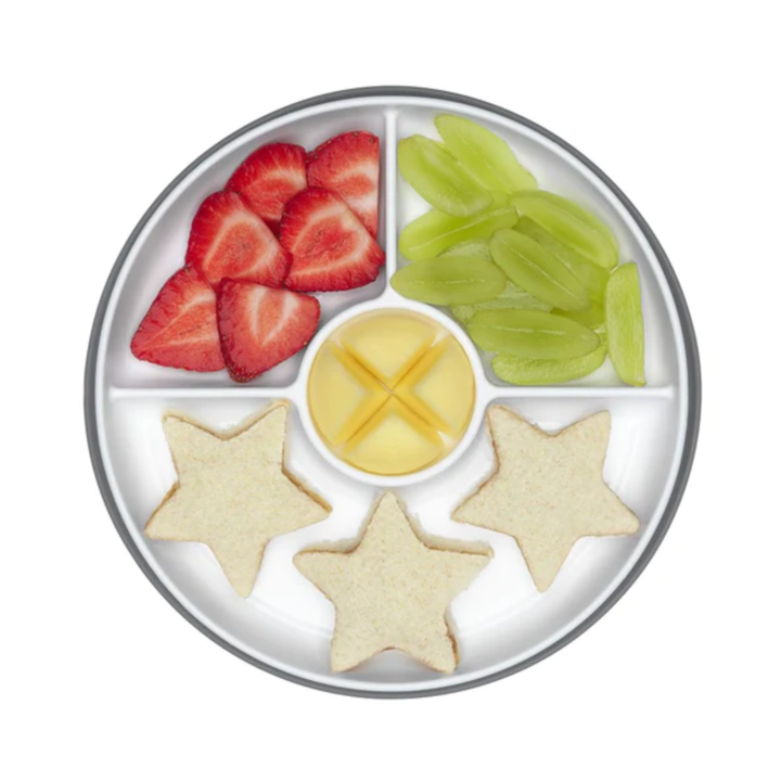 OXO TOT STICK & STAY DIVIDED PLATE Grey