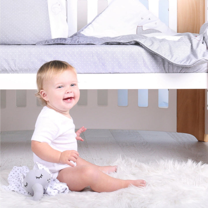 Petit Elephant Embroidered Cot Sheet Set