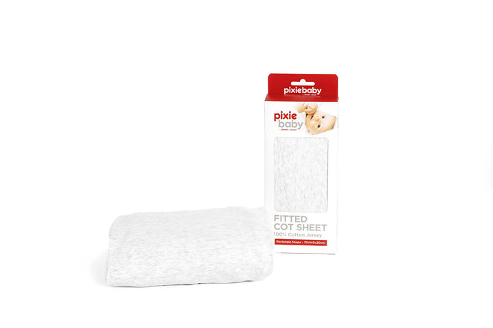 Pixie Cot Sheets - Grey Marle (size:70 x 140 x 20 cm)