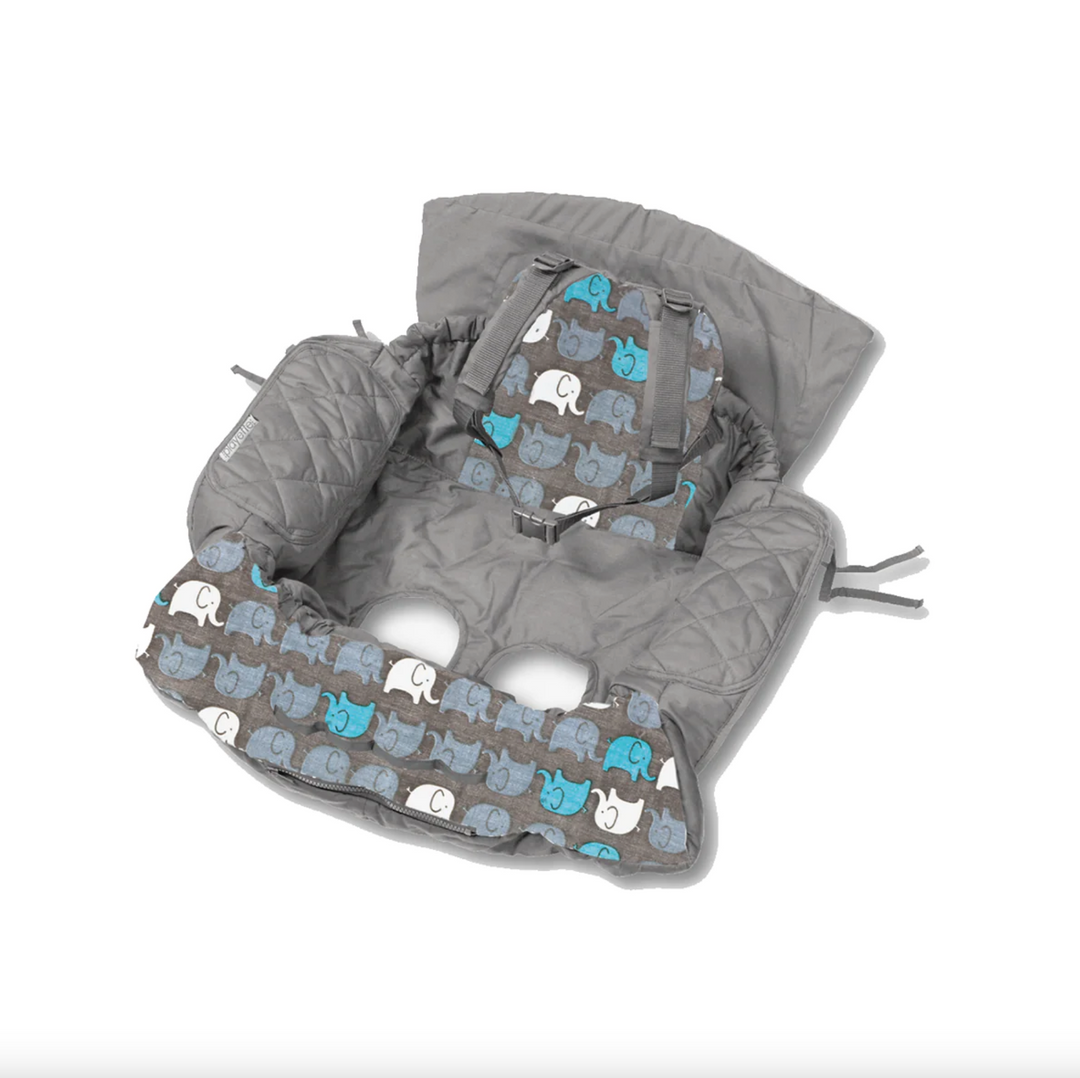 Playette Shopping Trolley and High Chair Cover Grey-Elephants(1356830)