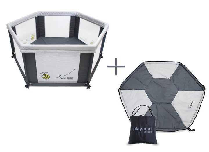 Veebee 6 Sided Play Yard + Mat