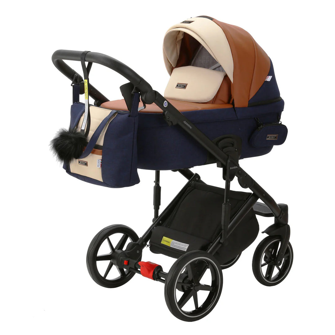 Bambini MILAN² Modern Pram - Blue/Tan/Cream