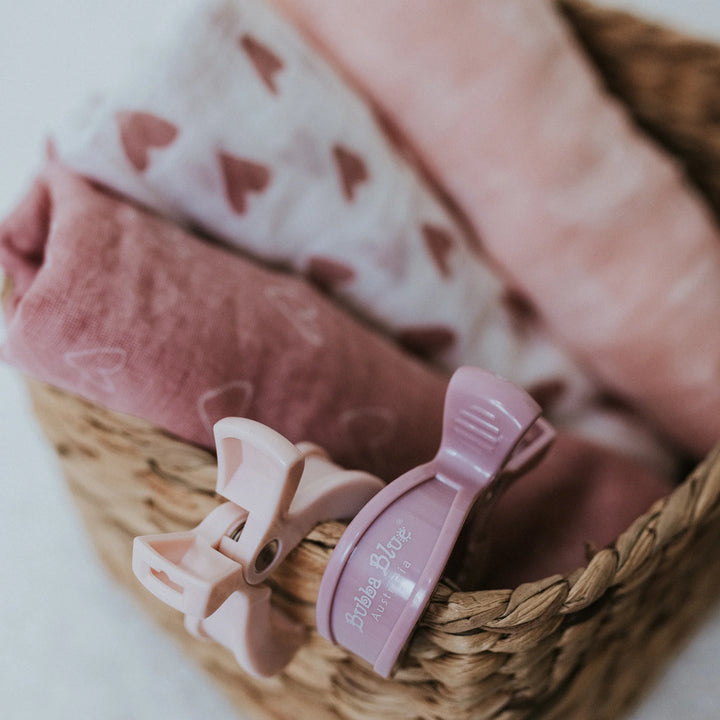 Bubba Blue 4pk Pram Clips Girl Pack - Dusty Berry/Salmon/Lilac/Olive